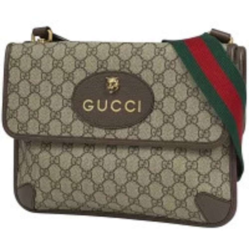 Gucci GG Supreme Sherry Web Shoulder Bag Canvas Brown